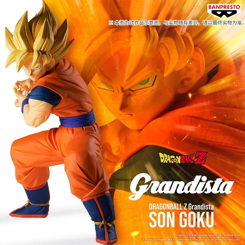 

Bandai Banpresto Dragon Ball Z Grandista Son Goku Anime Collectible Model Toy Prize Figure Official Licensed Height 22cm