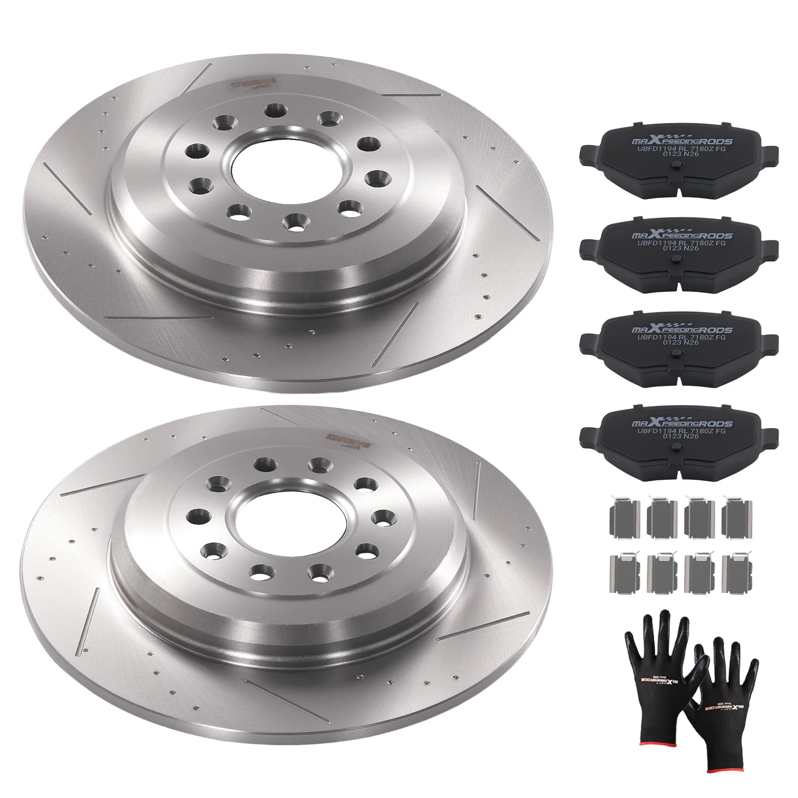 Rear Solid Brake Rotors Ceramic Pads for Lincoln MKS 2009-2012  MKT 2010-2019
