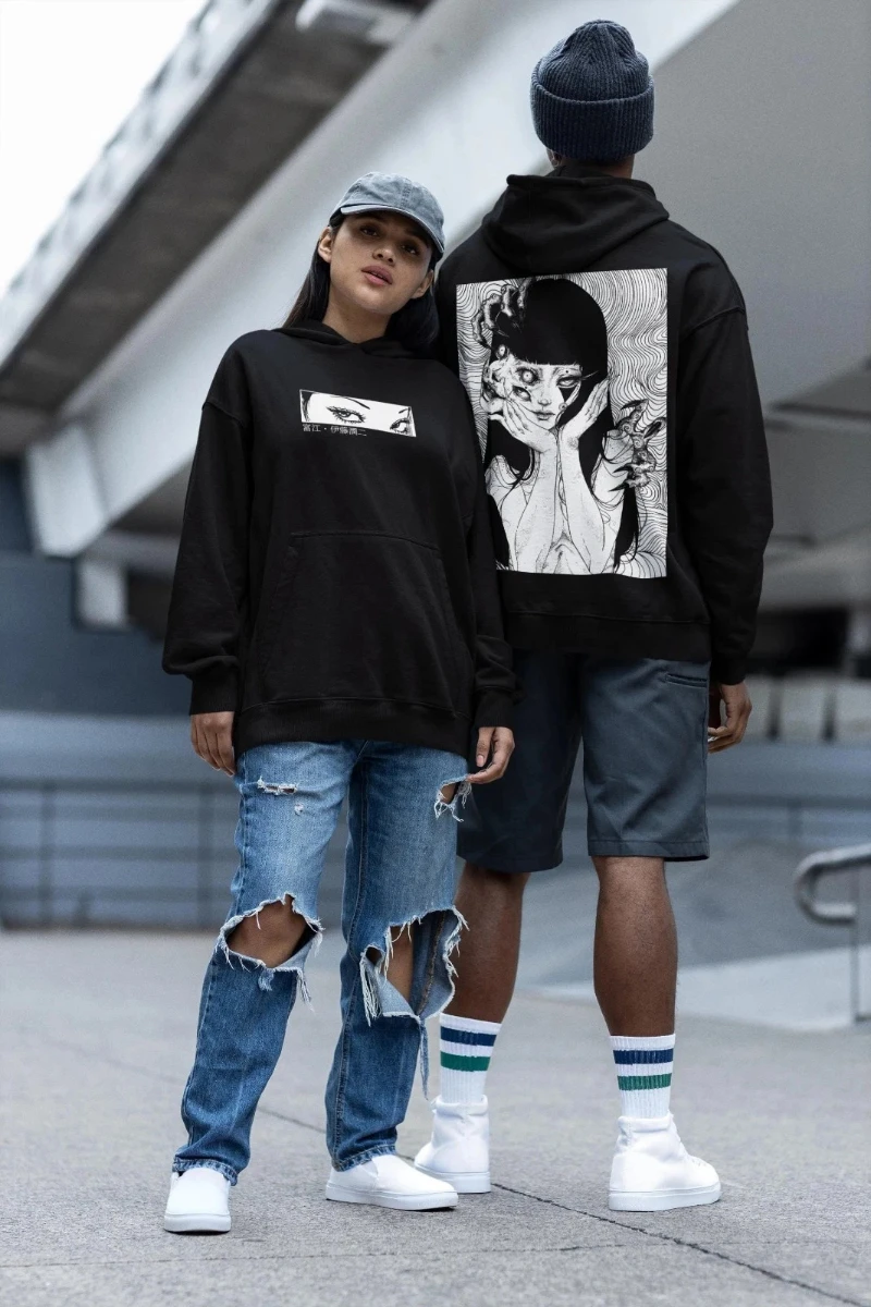 

2025 Autumn and Winter Toomie Hoodie Junji Ito Hoodie Front & Back Print Anime Hoodie Manga Hoodie