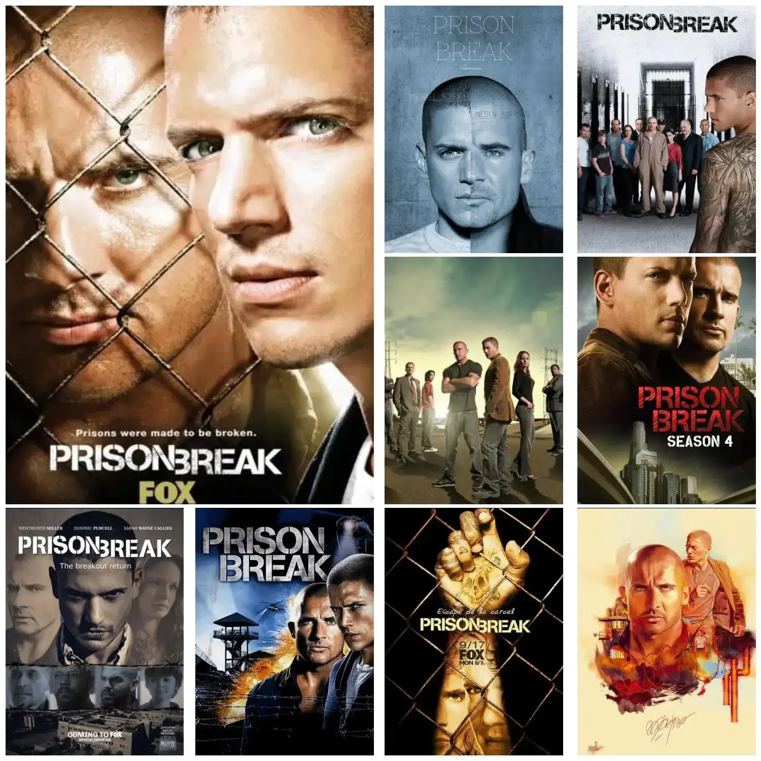 Prison Break Canvas Poster Paper Print Home Bedroom Entrance Bar Cafe Art Painting Decoration