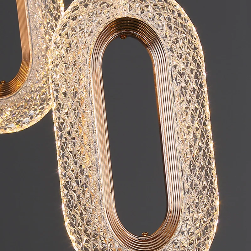 الشمال LED قلادة عصابة ضوء غرفة نوم دراسة اللوح الأمامي الديكور قلادة ضوء غرفة المعيشة الديكور داخلي كريستال قلادة lig