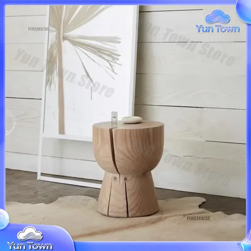 Japanese Solid Wood Ottoman for Living Room Footrest for Shoe Changing Stool for Entrance Hall Light Luxury Leisure Furniture