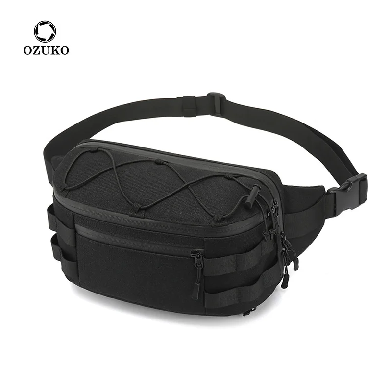 

OZUKO Men Chest Pack Outdoor Sport Belt Bag Teenage Waist Waterproof Shoulder Messenger s Fanny Fashion