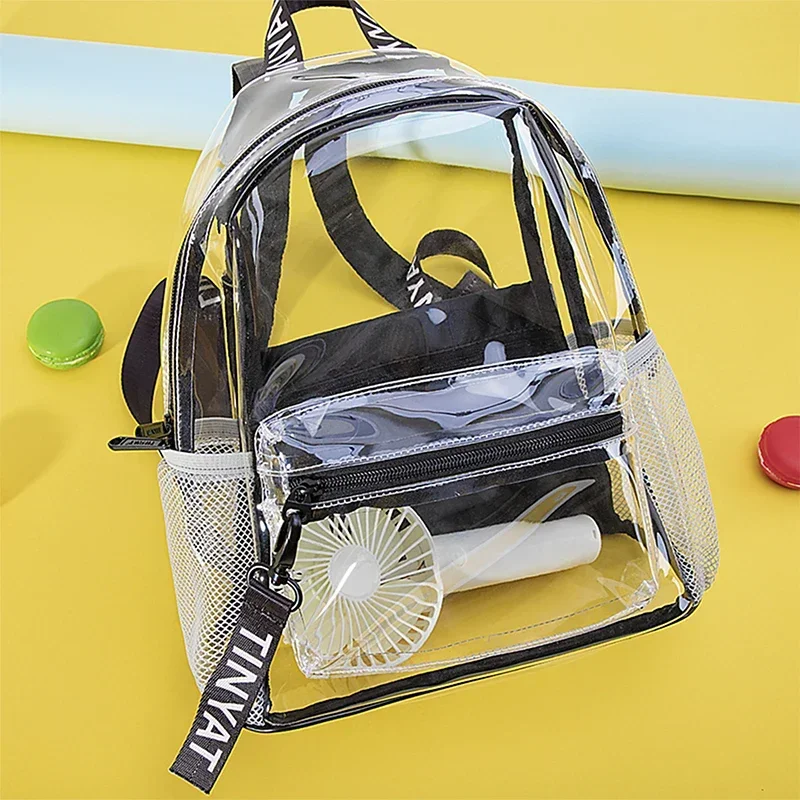 

Heavy Duty Transparent Clear Women's Backpack Sports Travel School Notebook Backpacks Large Capacity Student Bag Girls