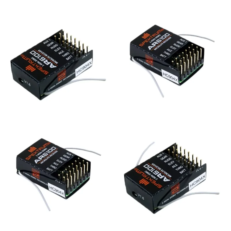 DSM2 AR6100 Microlite 6-Channel RC Receiver Receptor Compatible Spektrum DX6i DX7 DX8 DX18 JR DSX6 DSX9 Transmitter 4Pcs