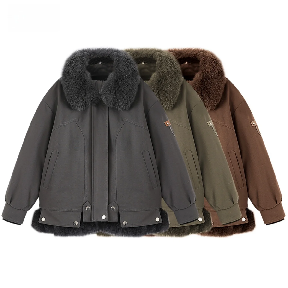 Etam 2024 hiver nouveau Sle femmes fausse fourrure Jaet réel col de fourrure détachable en cuir fourrure intercé ort matelassé manteau