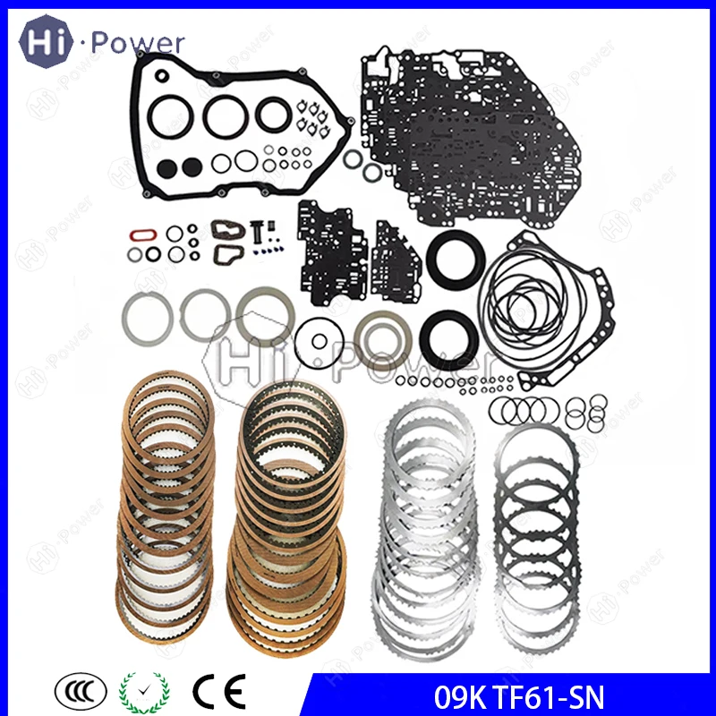 Kit de Reparo de Vedação da Transmissão Automática TF61-SN 09K para VW, Kit de Discos de Fricção de Aço para Caixa de Câmbio Automotiva