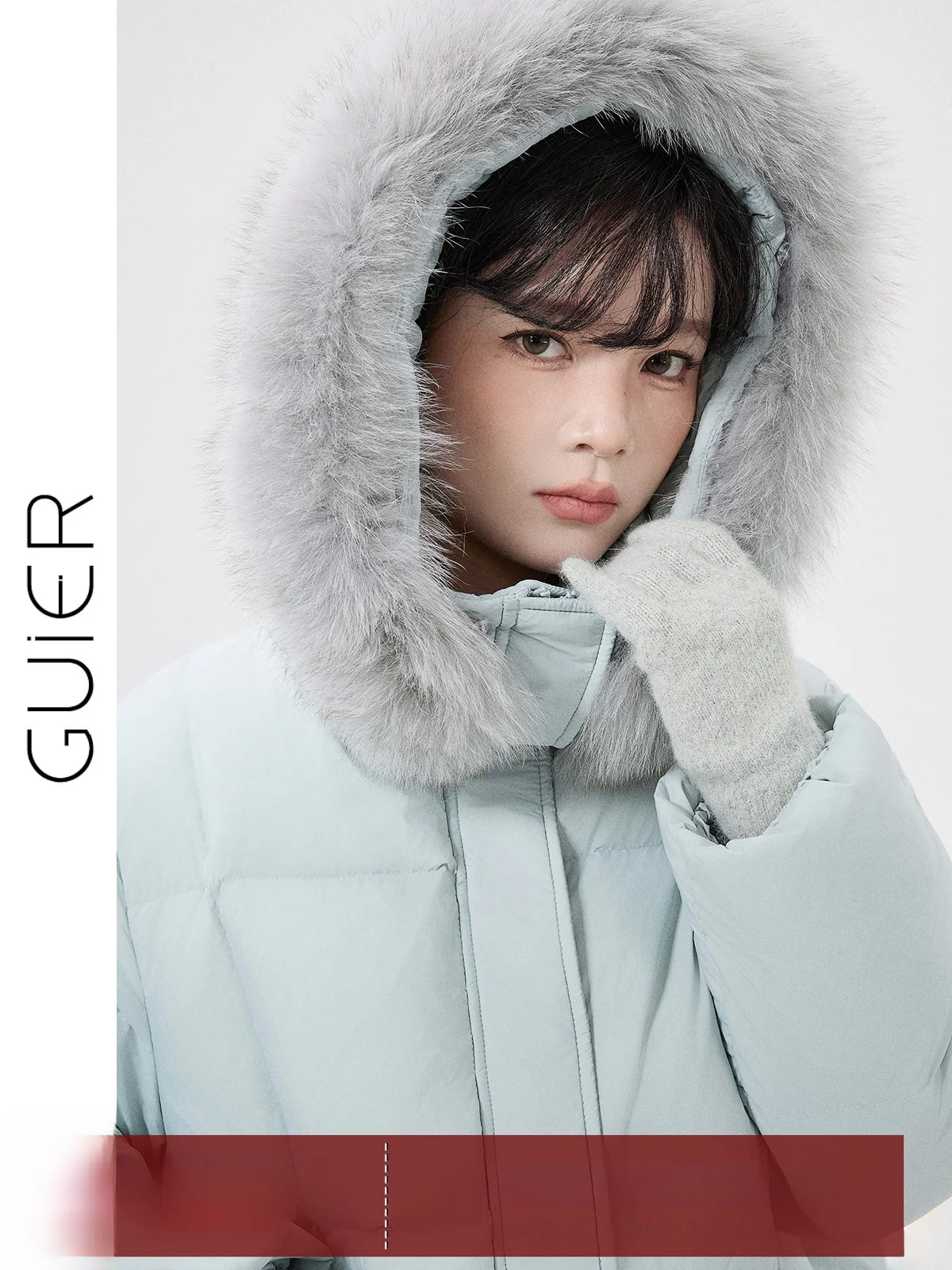 

Women's Winter Puffer Jaet with Fur Collar And Hood 90% White Du down Warmth Casual Sle Long Sve Regular Fit Coat