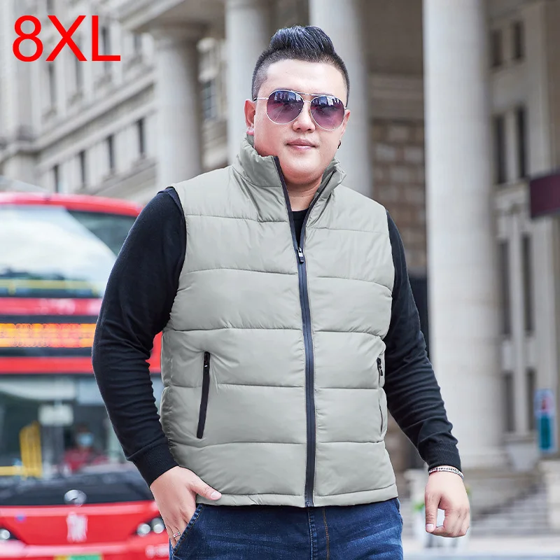 

Plus size cotton waistcoat men's autumn winter big jacket large size loose men's vest shoulders thickened 6xl 7xl 8XL