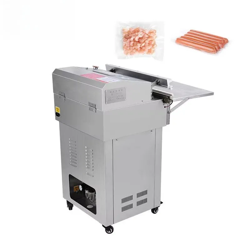800W Automatic Floor Sausage Sandwich Heating Packer External Pumping Sealer Fresh Vacuum Packaging Machine