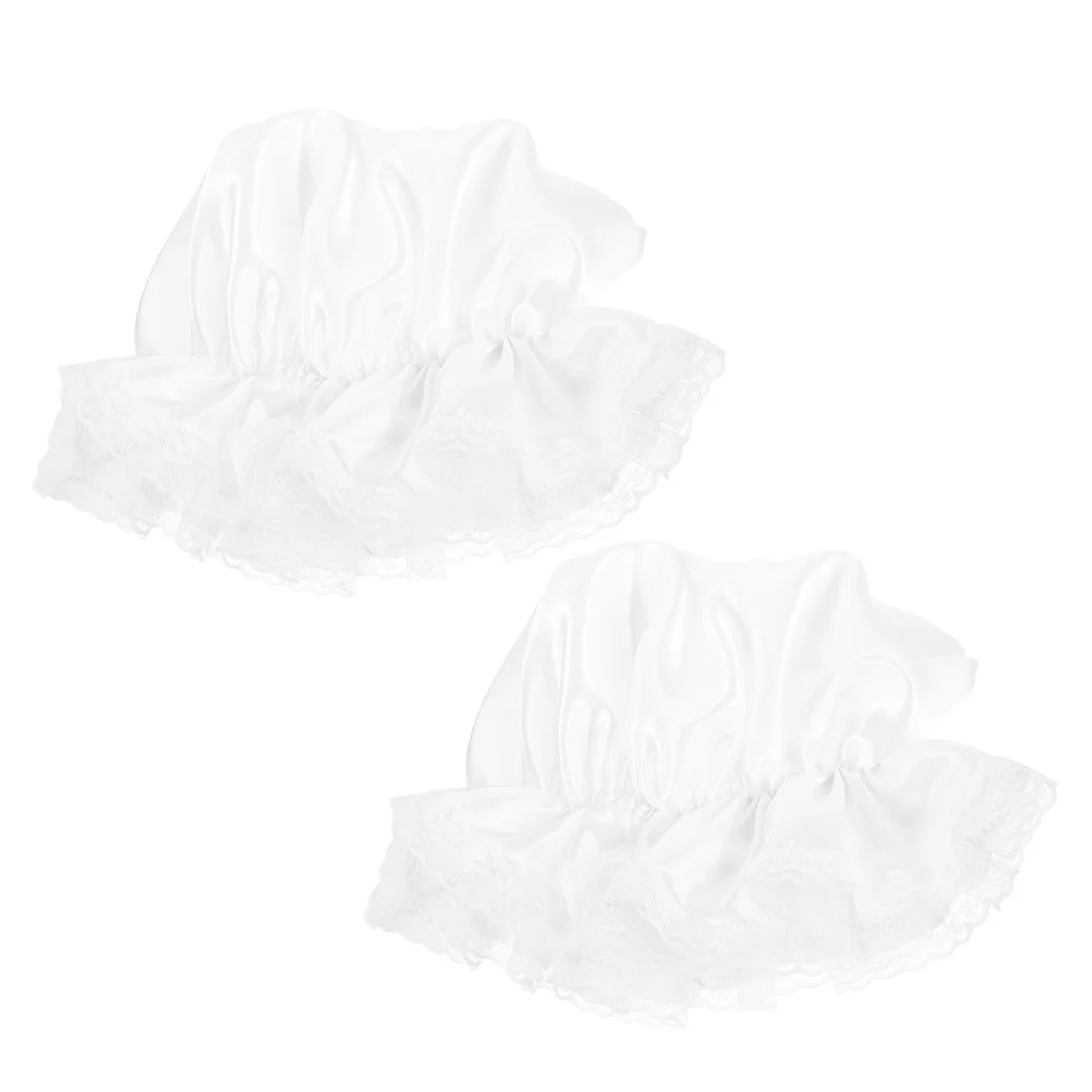 Chapéu de empregada de renda branca, 2 peças, para mulheres, cosplay, fantasia, festa, vestido, acessório de dramatização, chá, evento, adereço de jogo