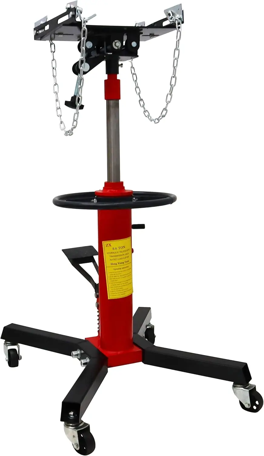 แม่แรงไฮดรอลิกแบบ 2 ขั้นตอน พร้อมหมุนได้ 360 องศา ° ล้อหมุน แจ็คยกแบบยืดหดได้ ปั๊มเดี่ยว 1300 ปอนด์