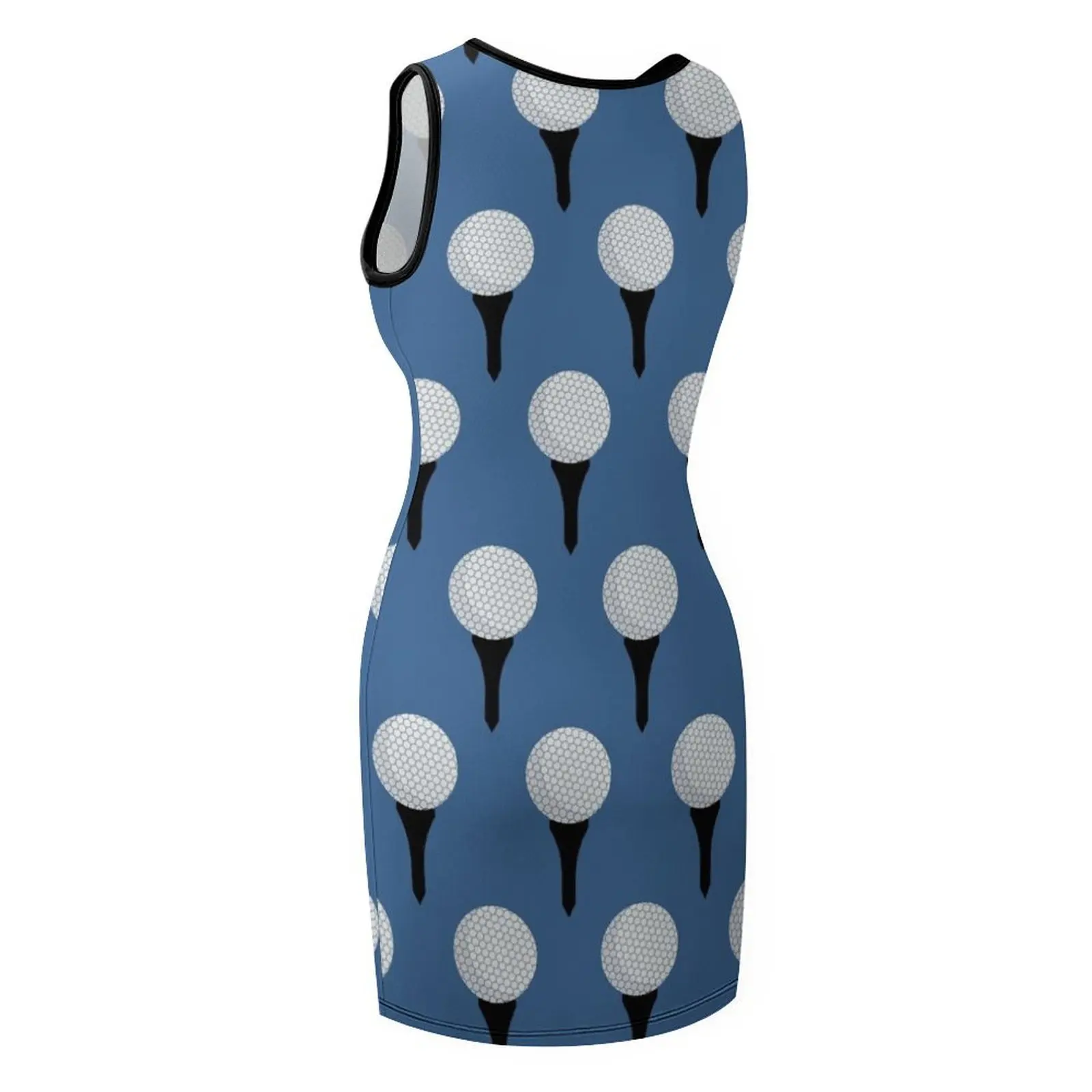 Balle de Golf et motif t-shirt (bleu), robe d'été sans manches, robes de soirée pour femmes, robes pour fête de mariage
