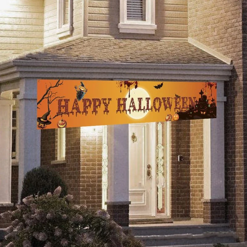 Halloween Banner Party Celebration Foldable Hanging Home Outdoor Decorations Ghost Festival Atmosphere Arrangement