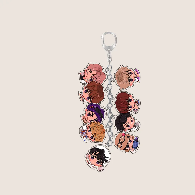 KPOP ZB1 Two-sided Cartoon Character Keychain ZhangHao HanBin JiWoong GunWook GyuVin Ricky TaeRae Matthew Fans Collection Gifts