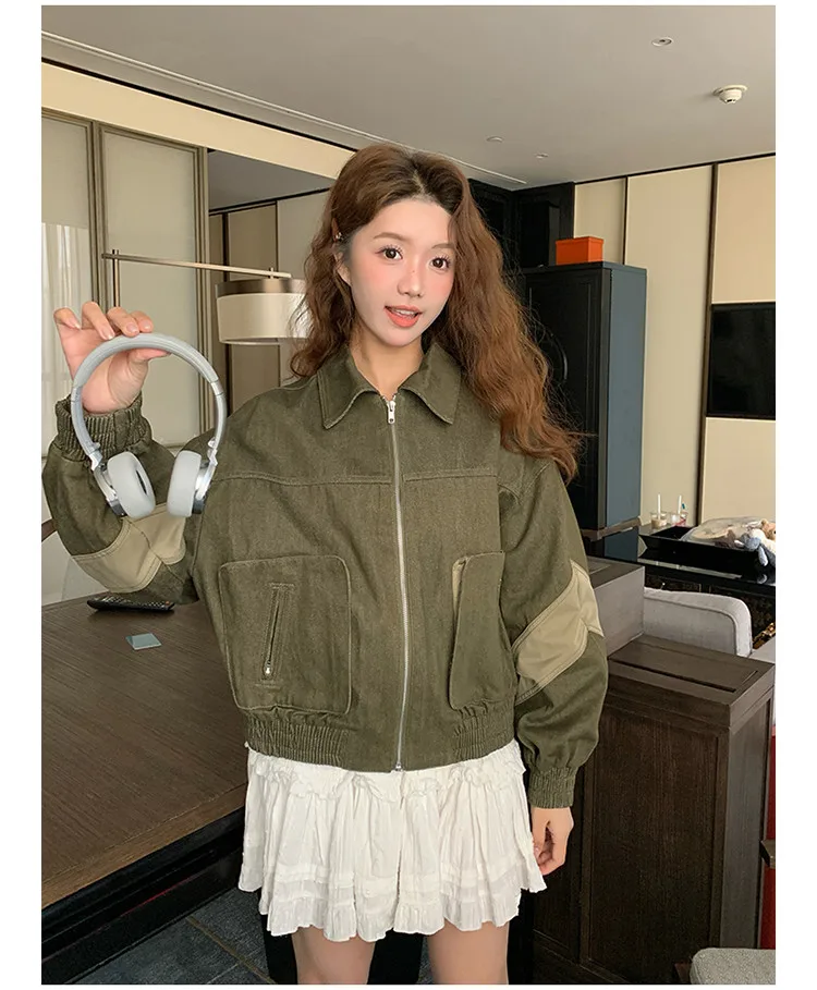 

Baseball Jackets High Quality Womens Autumnwinter Aviation Knitwear Movie Ruffles Clubwear Tear Solid Hippie Sliding Shield Chic