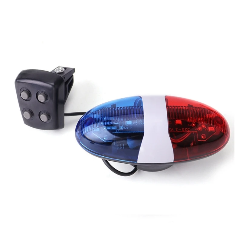 Bicycles Polices Sound Light 6 LED 4 Tone Bicycles Horn Bike Scooter Cycling Lamp Bike LED Light Electronic Horn Siren