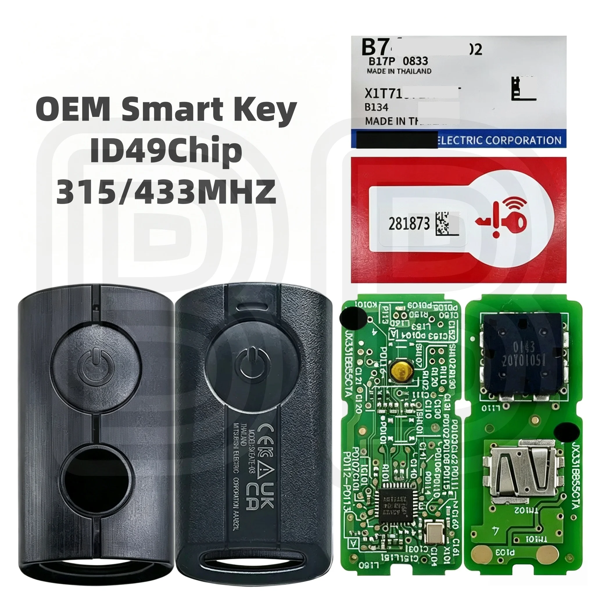 Oem Id49Chip 315/433Mhz for Yamaha Nvx155 Xmax Xmax300 Qbix Aerox Jauns Motorcycle Scooter Key