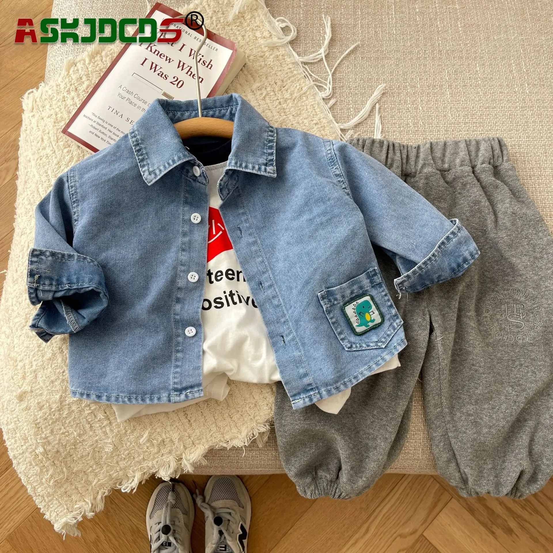 

2024 Spring Fashion Shirts Toddler 0-6Y Kids Baby Boys Full Sleeve Patch Denim Single-breasted Top Outdoor Clothing Children