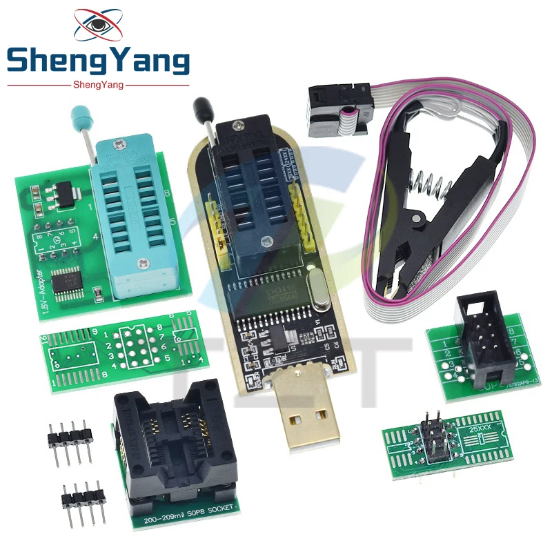 CH341 Programmer adapter+SOIC8 adapter+ SOP8 clip with cable+1.8V adapter CH341A EEPROM Flash BIOS USB programmer ZIF adapter image 5