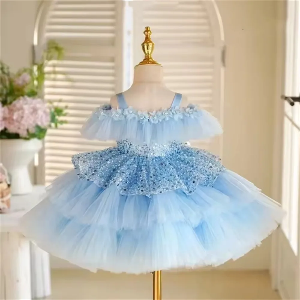 Custom Luxury Spaghetti Strap Tulle Dress Women Wedding Guest Gown Girls Wedding Gown Luxury Birthday Party Gown For Pageant
