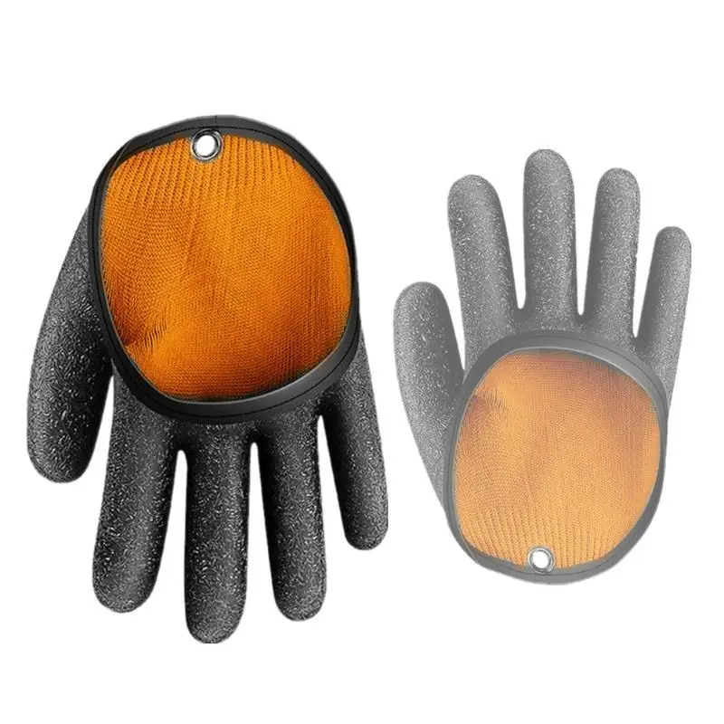 1 Paar Angelhandschuhe mit Magnetverschluss, rutschfest, wasserdicht, für Angler, zum Fangen von Fischen, Latexhandschuhe, Zubehör. – Detail 2