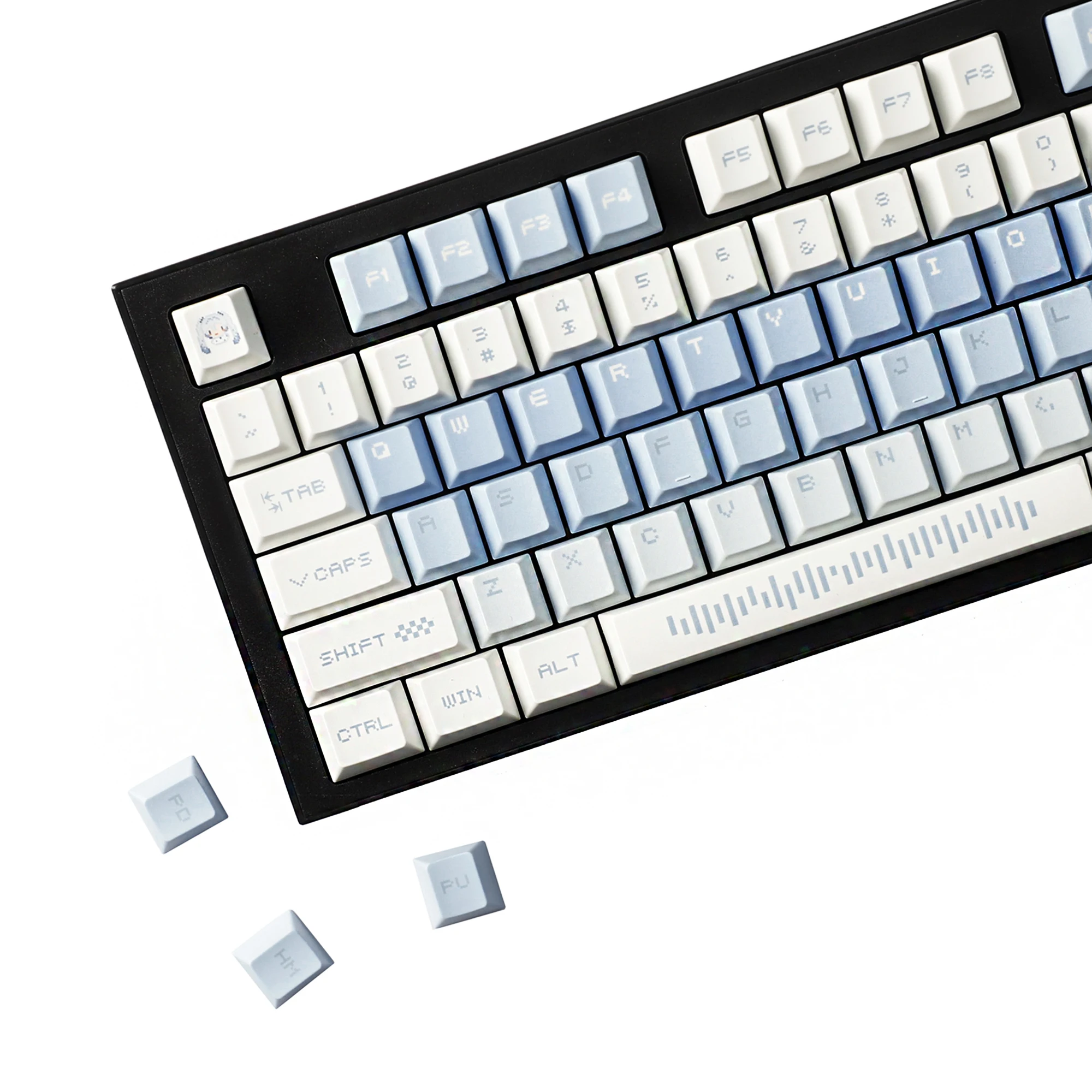 

YMDK 143 Key Snow Future Theme Cherry Profile Dye Sub Top Print Custom Keycap for 75/87/98/104/108 MX Mechanical Keyboard