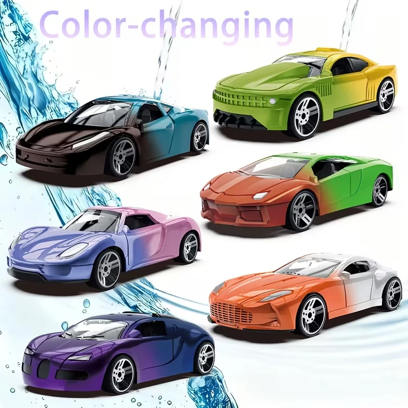 물에 닿으면 색깔이 변하는 자동차 장난감, 색깔이 변하는 목욕 장난감 자동차, 선물 가방 속 선물, 아이들을 위한 재미있는 선물, 테마 파티 선물