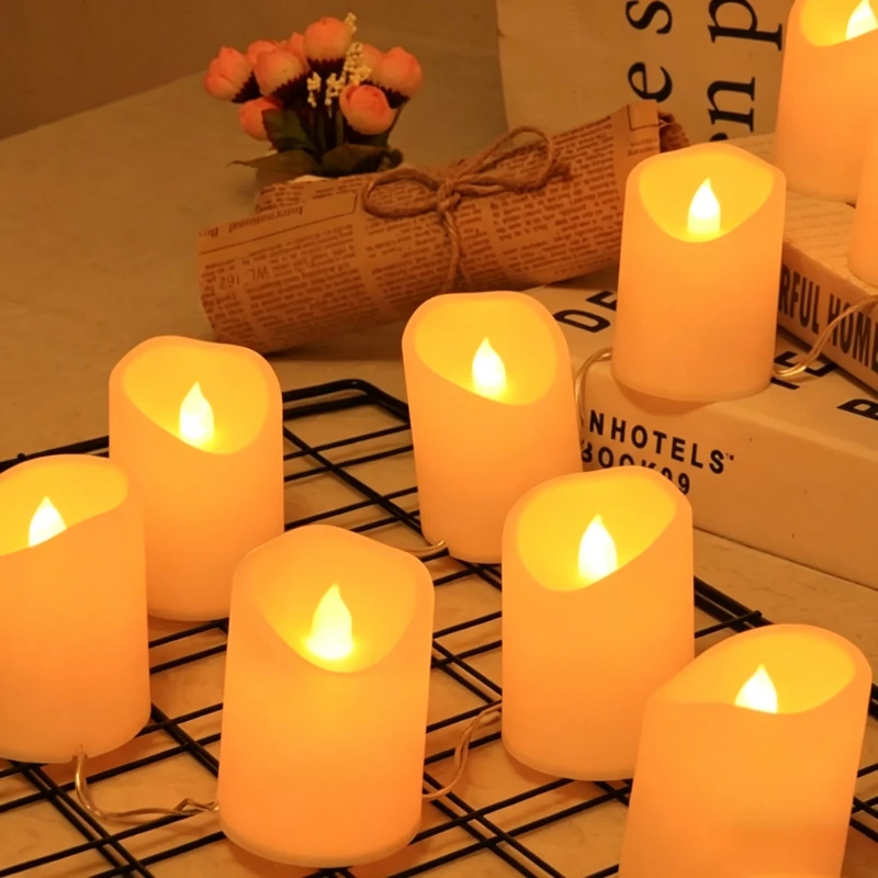 

1-10PCS LED Flameless Candle Flickering Fake Battery Operated Romantic Birthday Party Wedding Stage Decor for Table Centerpiece