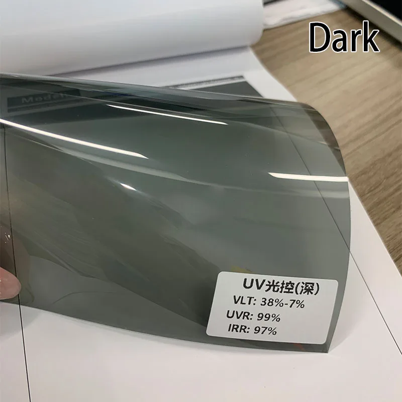 152/100/76/50CM Front Rear windshields Car Window Solar Tint Photochromic Film Light 78-15%/Dark 38-7% Heat Rejection Block UV