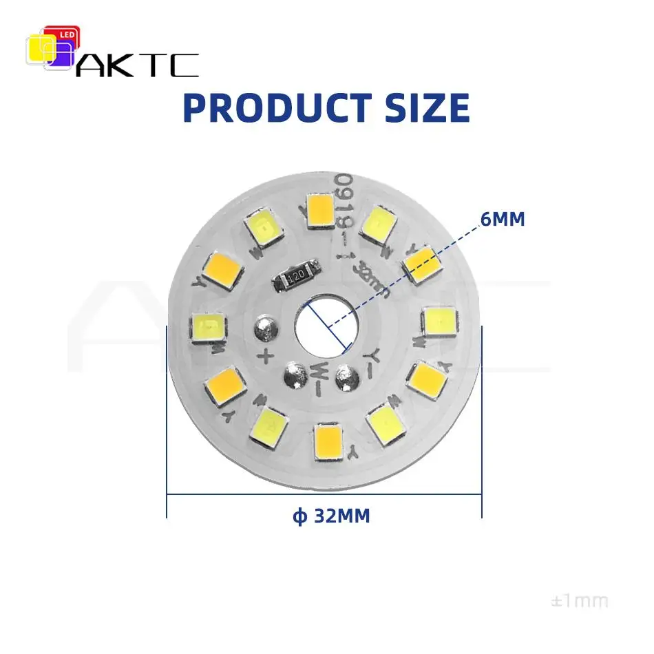 10 pz 5V 12V Bi-Color LED Round Light Board SMD2835 3 colori LED 3000K 4000K 6000K pannello luminoso in alluminio dimmerabile a bassa tensione 3W