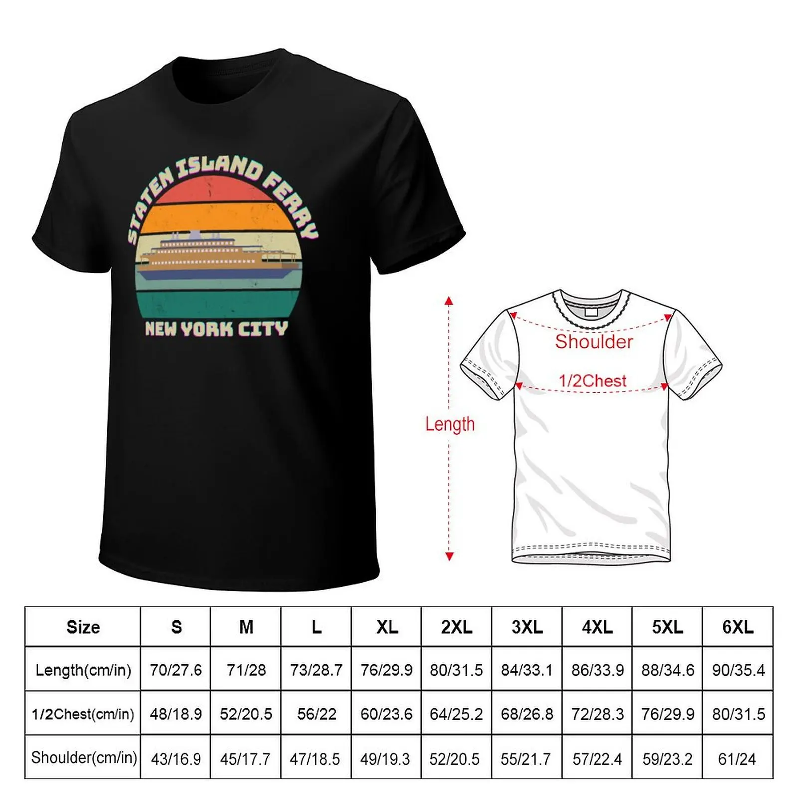 Staten Island Ferry (7) T-Shirt Casual Loose Short Sleeve Tee for Men