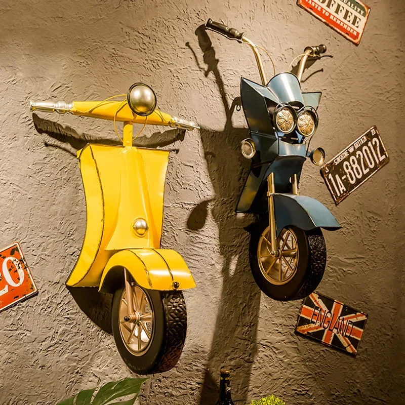 Estilo industrial tridimensional motocicleta decoração da parede, pingente de ferro, bar, restaurante, loja, Dropshipping