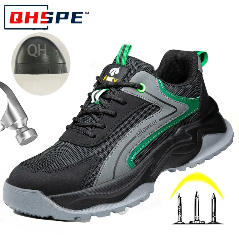 Men Safety Shoes Anti Smashing Anti Piercing Lightweight Breathable Wear Resistant Steel Toe Work Boots Protective Footwear
