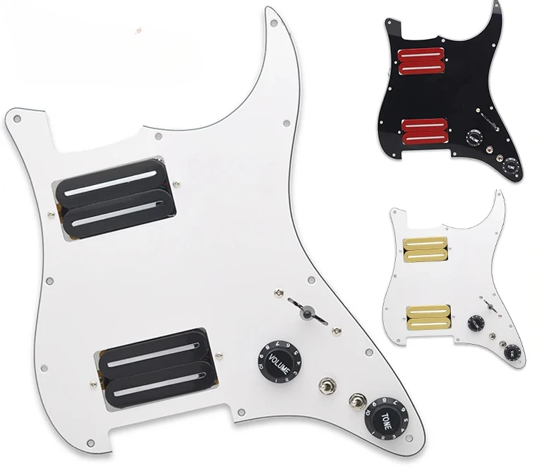

HH-Coil Splitting Electric Guitar Pickguard Two Blade Style High Output-15K with Two Humbucker Loaded Prewired Scratchplate