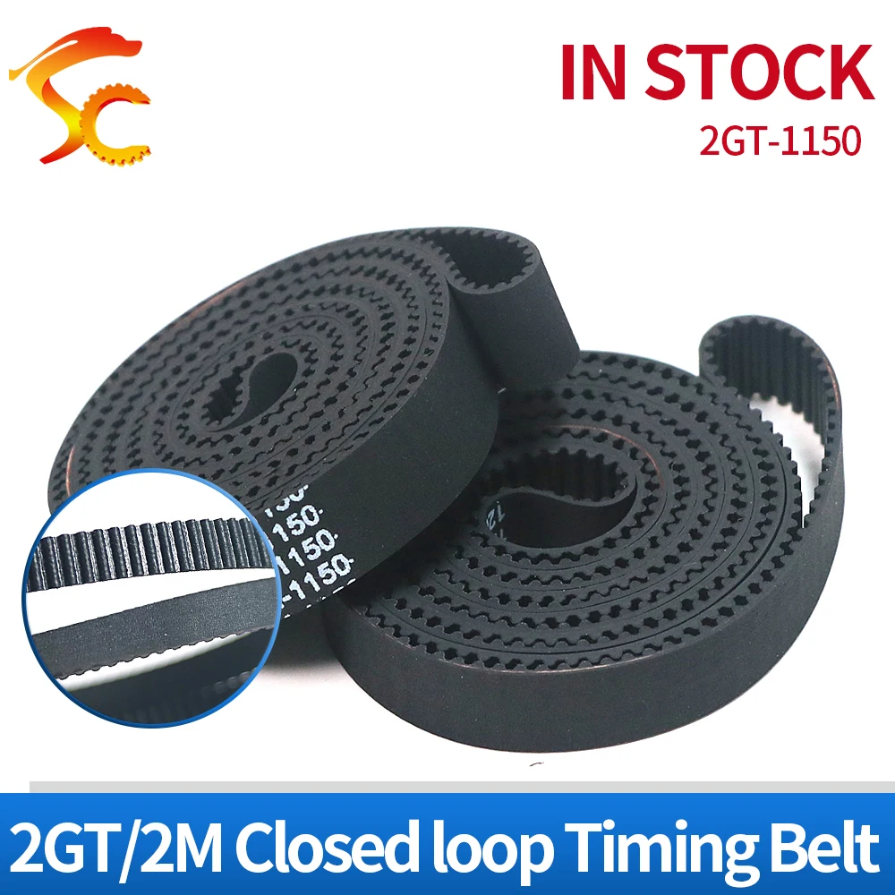 2GT-1150 closed loop rubber belt timing belt Teeth575 Length1150mm width6/10/12/15mm for 3D printer