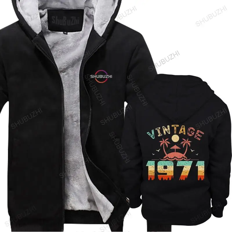 new Urban Vintage 1971 hoodies Men fall   Old Birthday fall Slim Fit Pure Cotton thick Streetwear fleece Tops European size