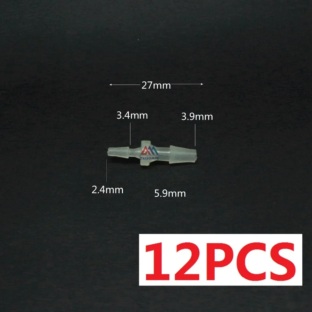 

12 pieces 3.9mm*2.4mm Straight Reducing Connector Plastic Fitting Barbed Reducing Connector