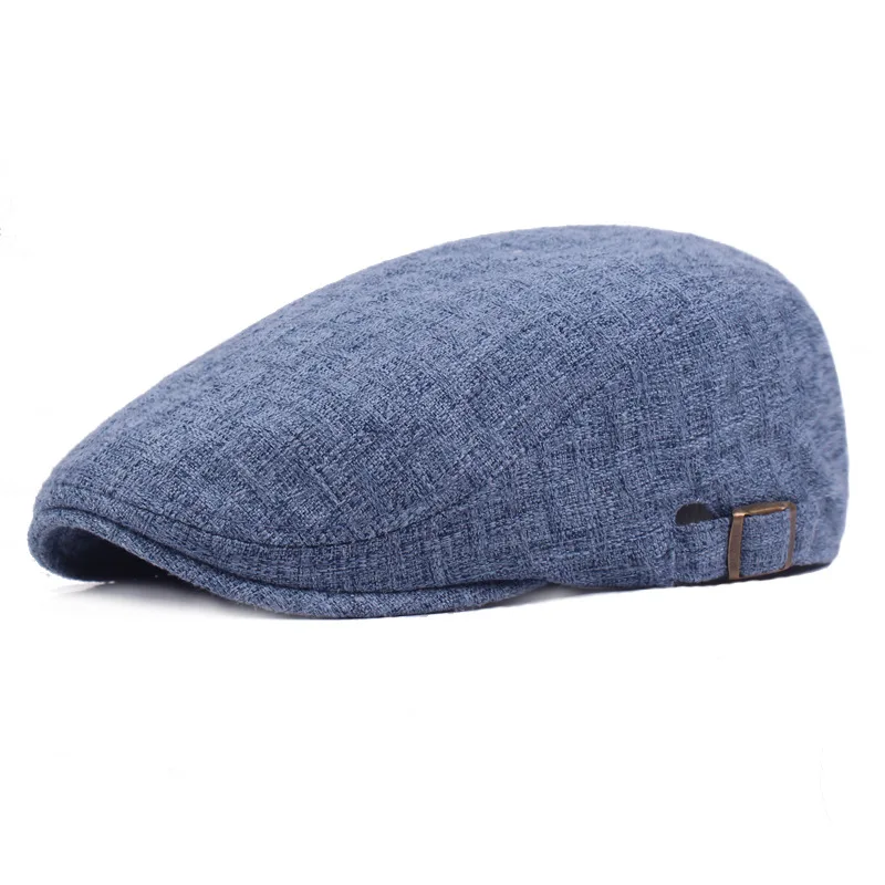 Boina de lino y algodón para hombre y mujer, gorras de pintor con visera, Retro, desgastado, plano, sombrero Retro de Inglaterra