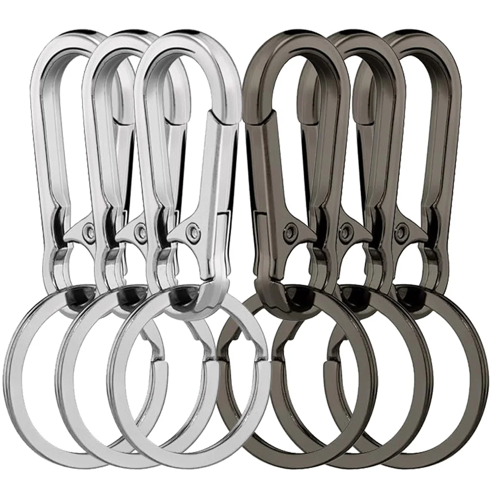 

4Pcs Carabiner Clip Keychain Metal Carabiner Shape Key Ring Keyring Key Holder Clips Hook Holder Organizer for Car Keys Finder f