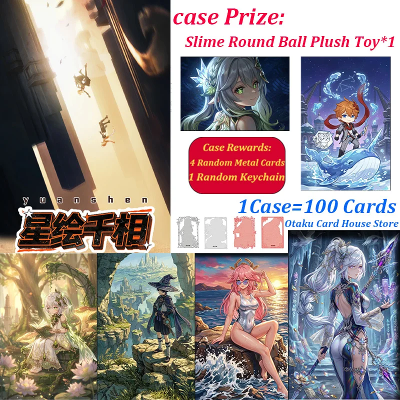 Genshin Impact Collectible Cards Teyvat Scroll Series Shikishi Art Board Starry Painting Anime Holographic Laser Card
