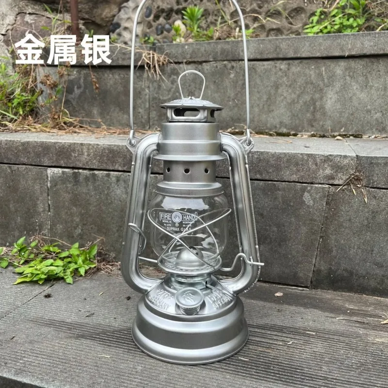 1Pack Outdoor Fuel Lantern,Weather Resistant 276 Galvanized Hurricane Lamp for Camping or Patio,10In,Telemagenta,with 1M wick