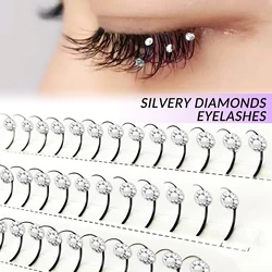 Honey Eyelash Silver Rhinestone Diamond Lashes Luxury Wedding Eyelash Party Shimmery Eyelashes Reusable