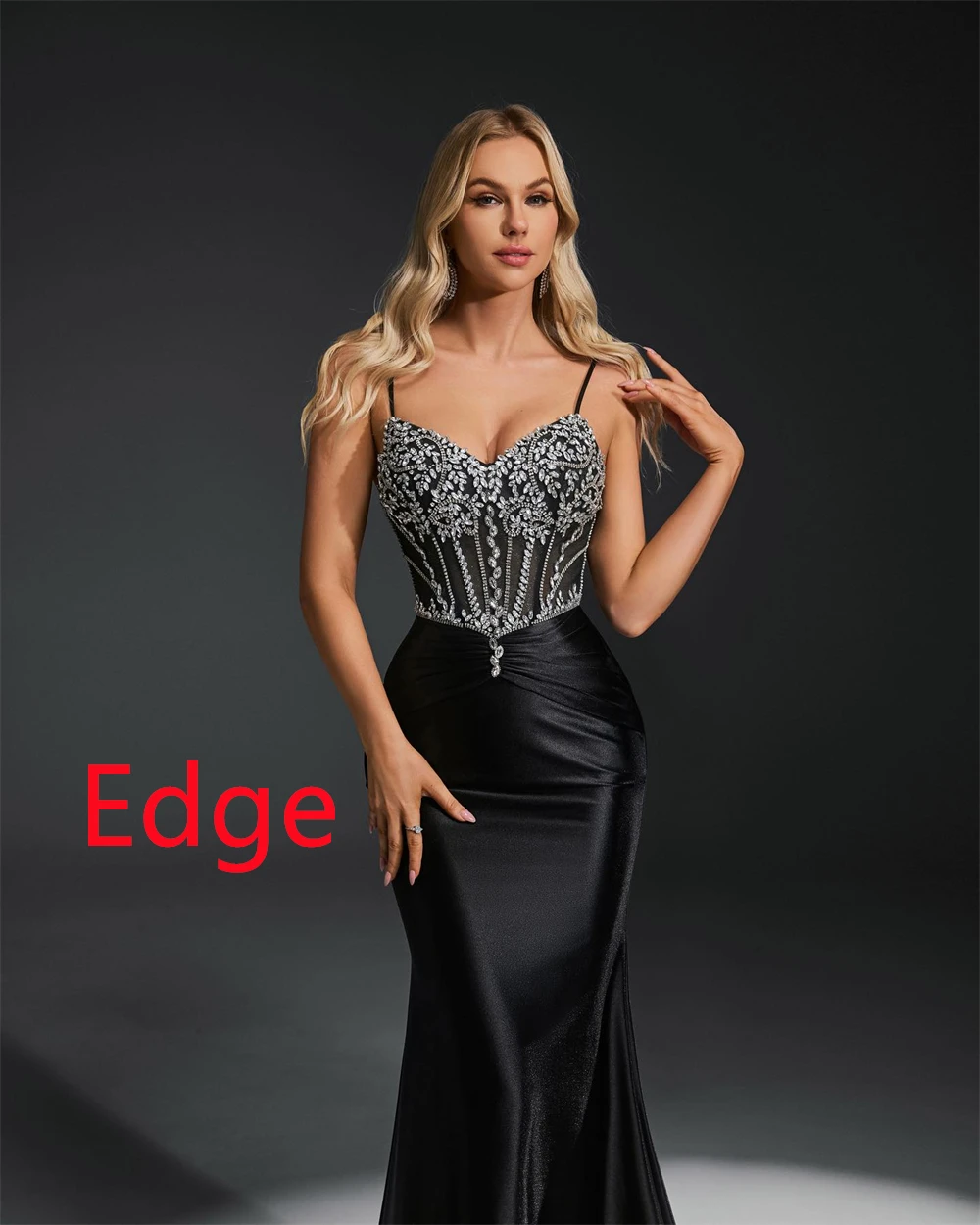 Customized Mermaid Sexy Satin Evening Dress Formal Spaghetti Straps Prom Dress Temperament Court Train Special Occasion Gowns