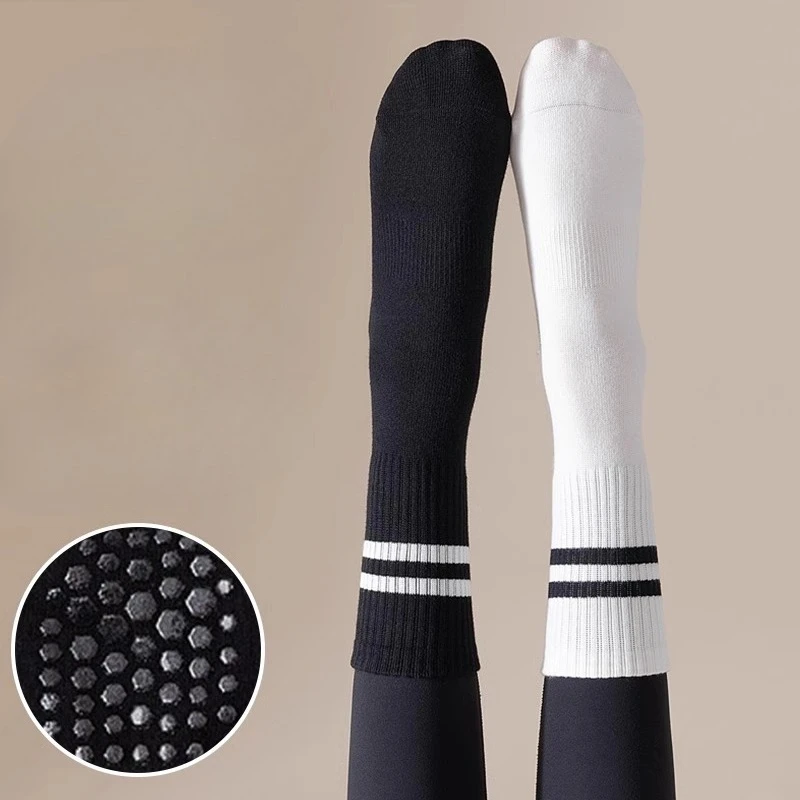 

Носки для йоги, женские осенне-зимние носки для тренировок в помещении, тренажерный зал, пилатес, модные полосатые профессиональные нескользящие спортивные носки для балета и танцев
