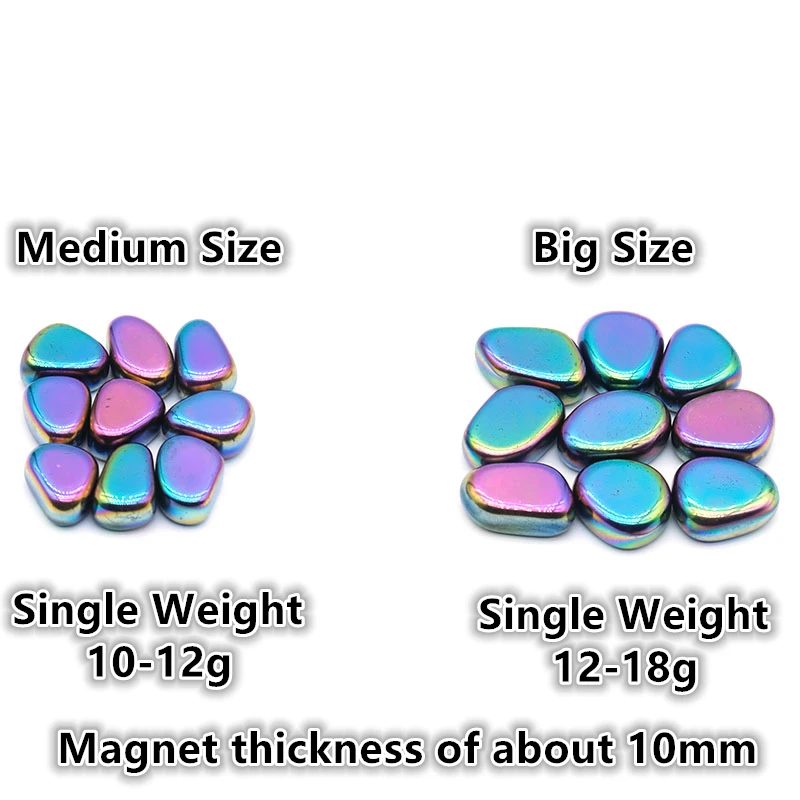 مغناطيس أسود ملون مصقول لودستون مغناطيسي حجر النخيل المعادن المغناطيسية شفاء حقل الجسم توازن الطاقة مغناطيس الثلاجة #6