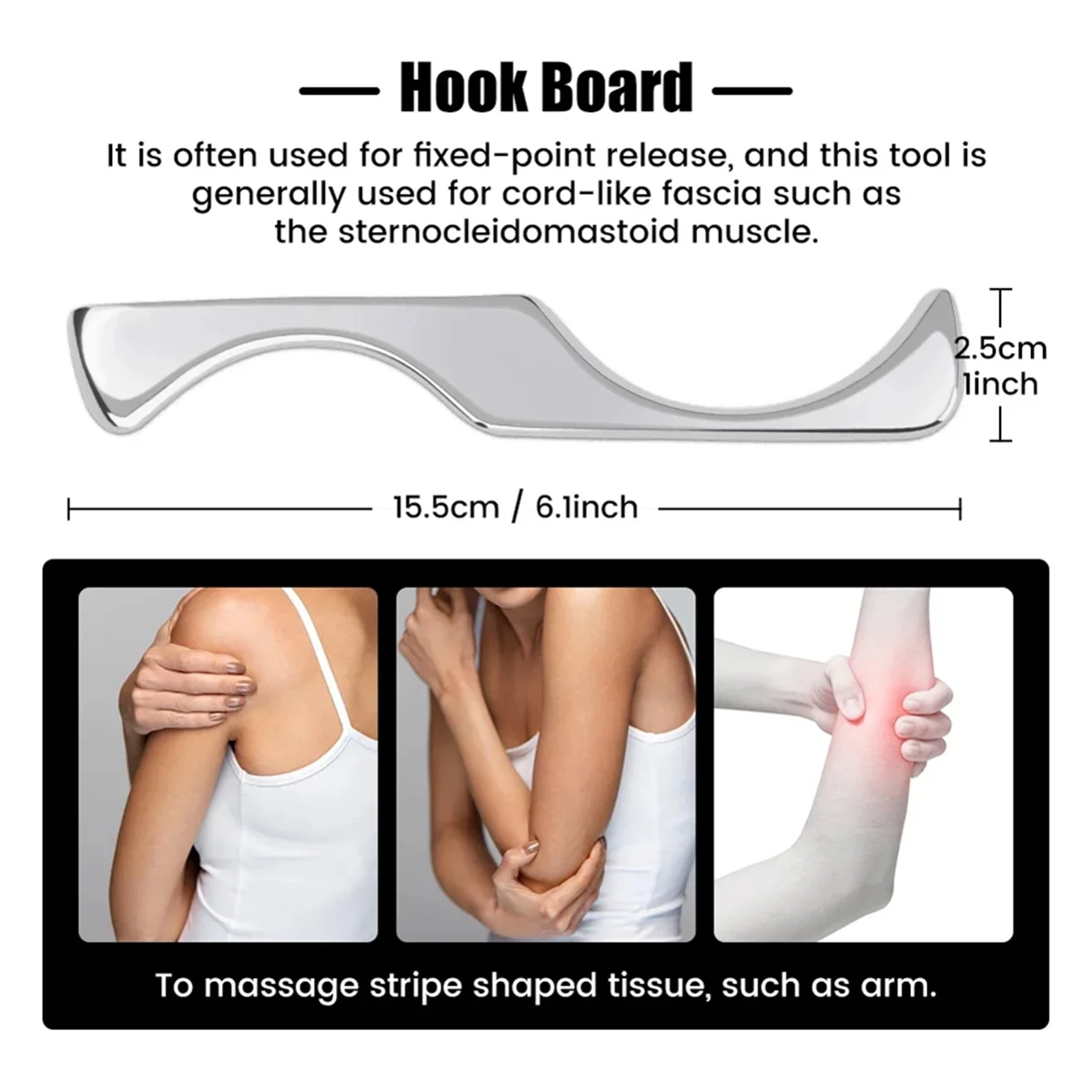 

ABGU Скребок Гуа Ша из нержавеющей стали IASTM Инструменты Физиотерапия Нож для фасции Миофасциальный релиз Физиотерапевтический нож