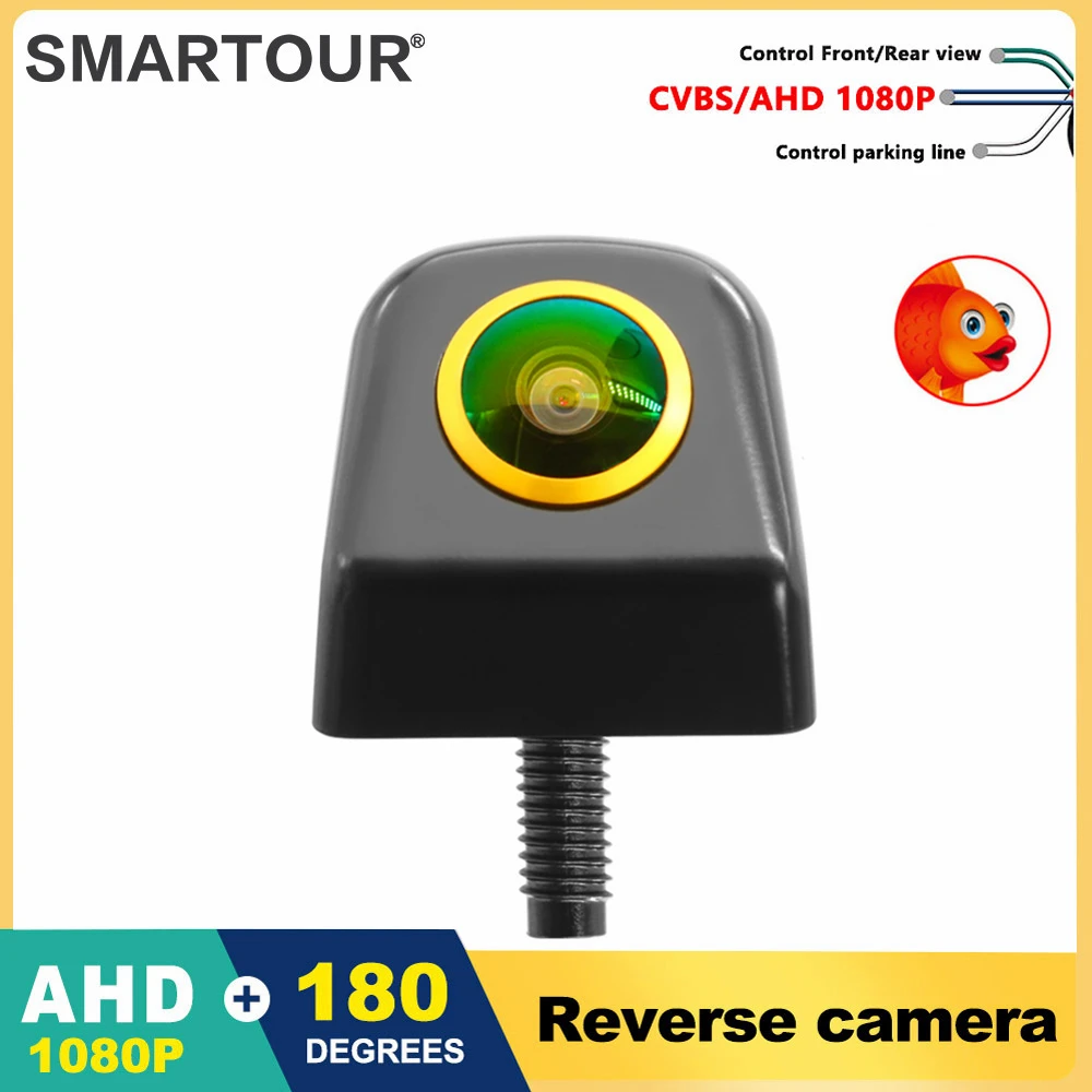 SMARTOUR AHD 180 Degree Fisheye Lens Night Vision 1080P AHD Vehicle Rear View Reverse Backup Camera Metal 4 PIN For Android DVD