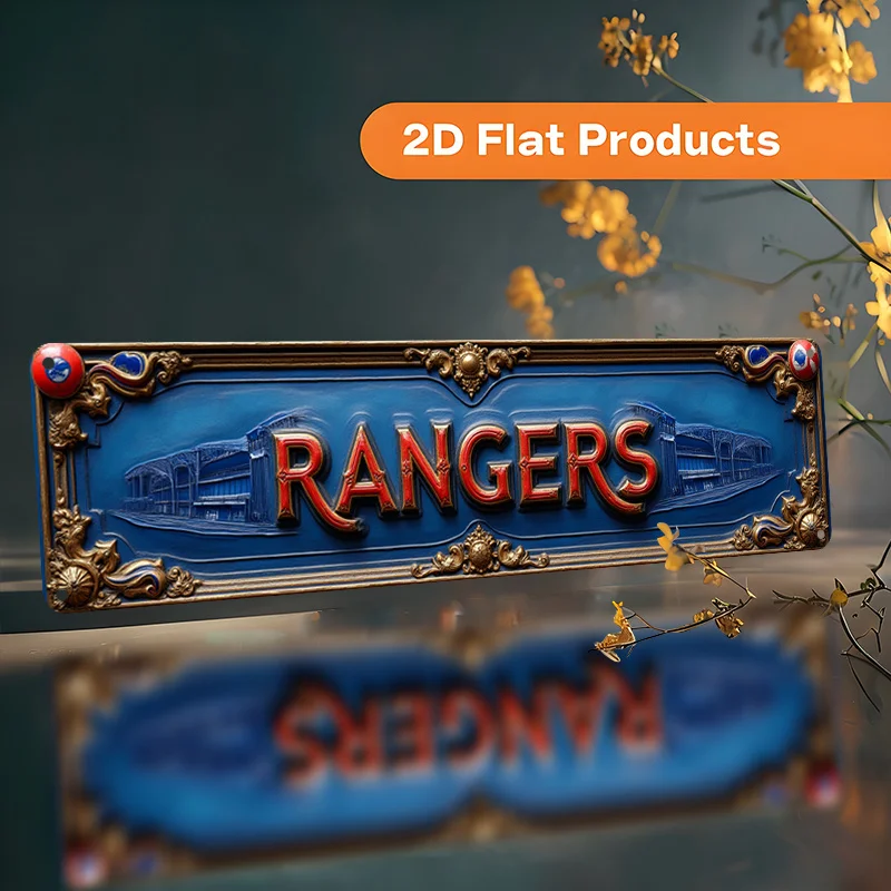 2D Flat, 2D Flat Decorative Sign & Plaque, Vintage 