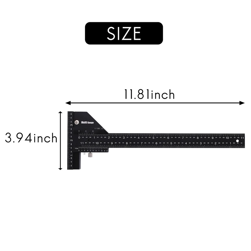 Multi Gauge Woodworking Multifunctional Ruler,Angle Ruler Woodworking Tools-N37R